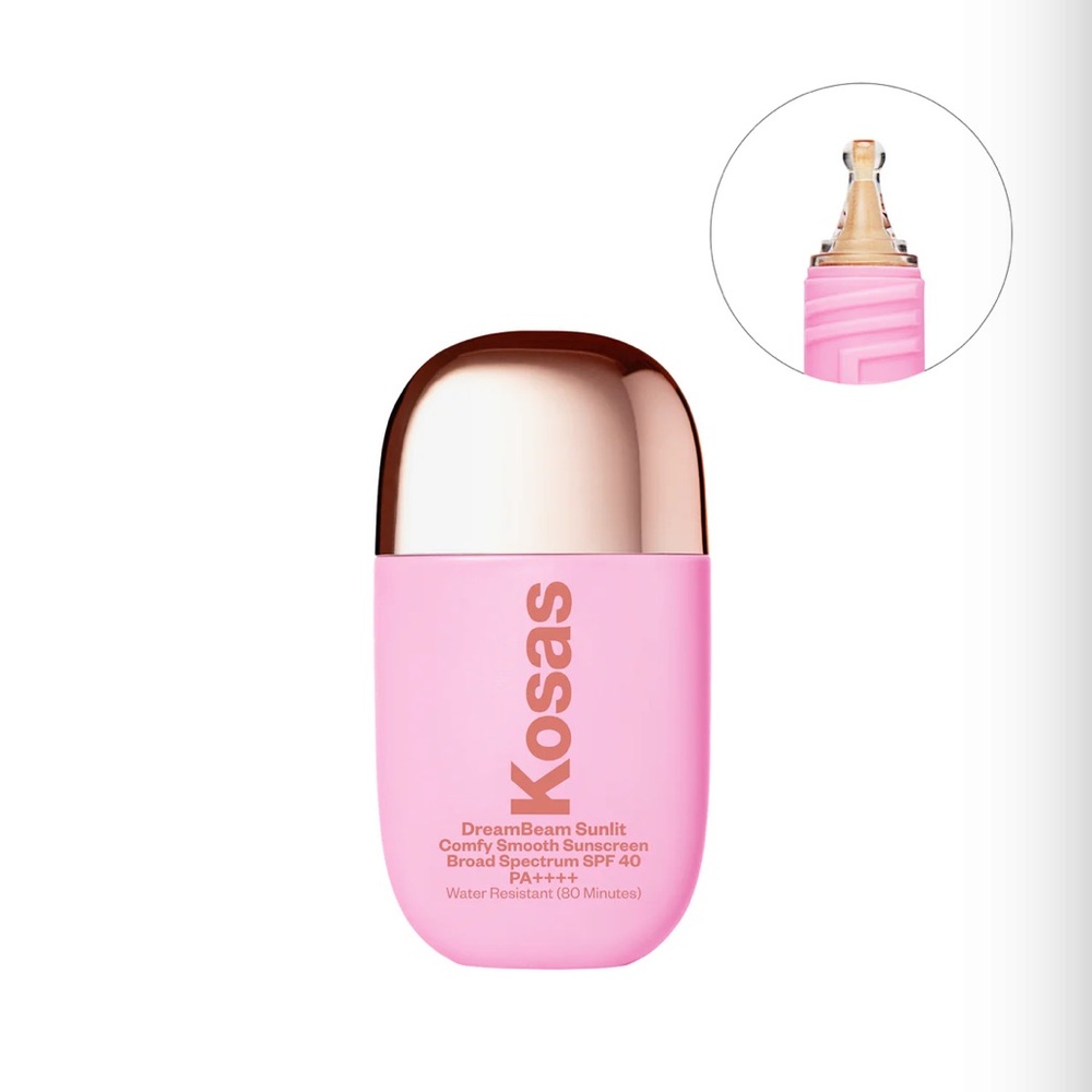 Kosas DreamBeam SPF 40 Sunscreen - Pink and Gold